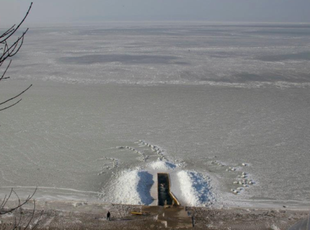 Frozen Amursky Bay on the Sea of Japan